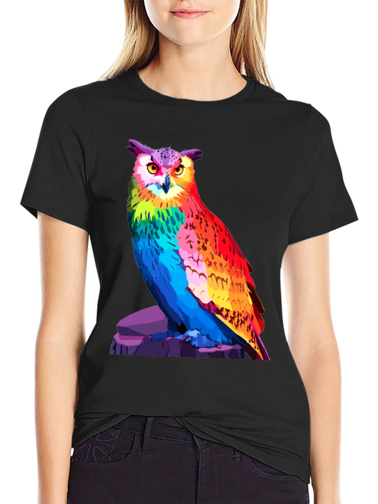 Vibrant Owl Graphic T-Shirt