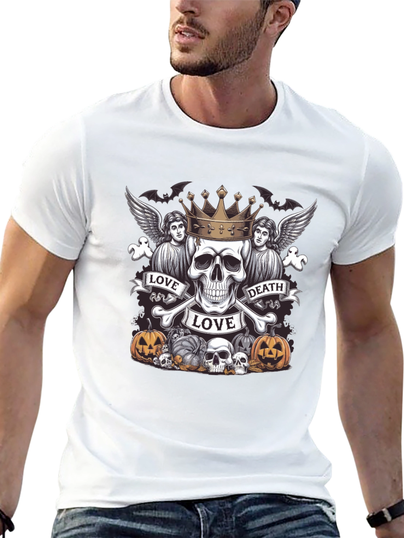 Love Death Skull Crown Halloween T-Shirt
