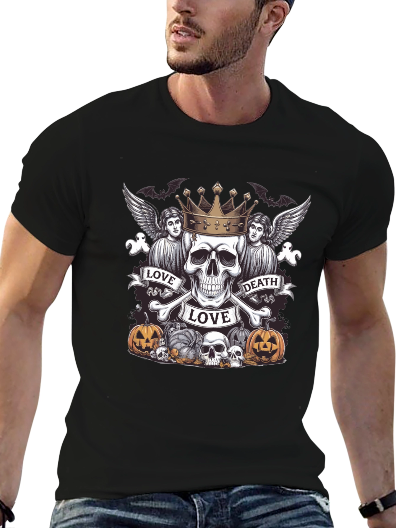 Love Death Skull Crown Halloween T-Shirt