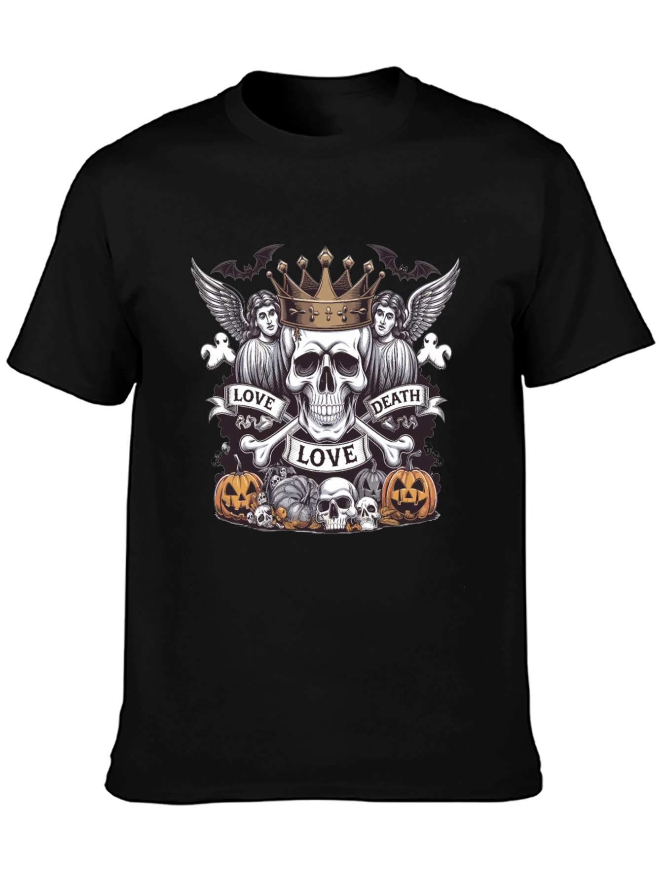 Love Death Skull Crown Halloween T-Shirt