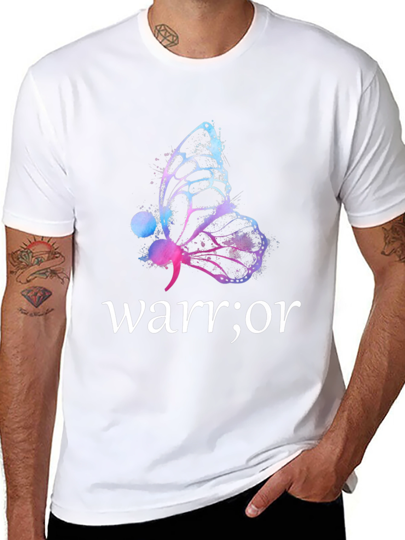 Warrior Butterfly Graphic T-Shirt - Motivational Tee