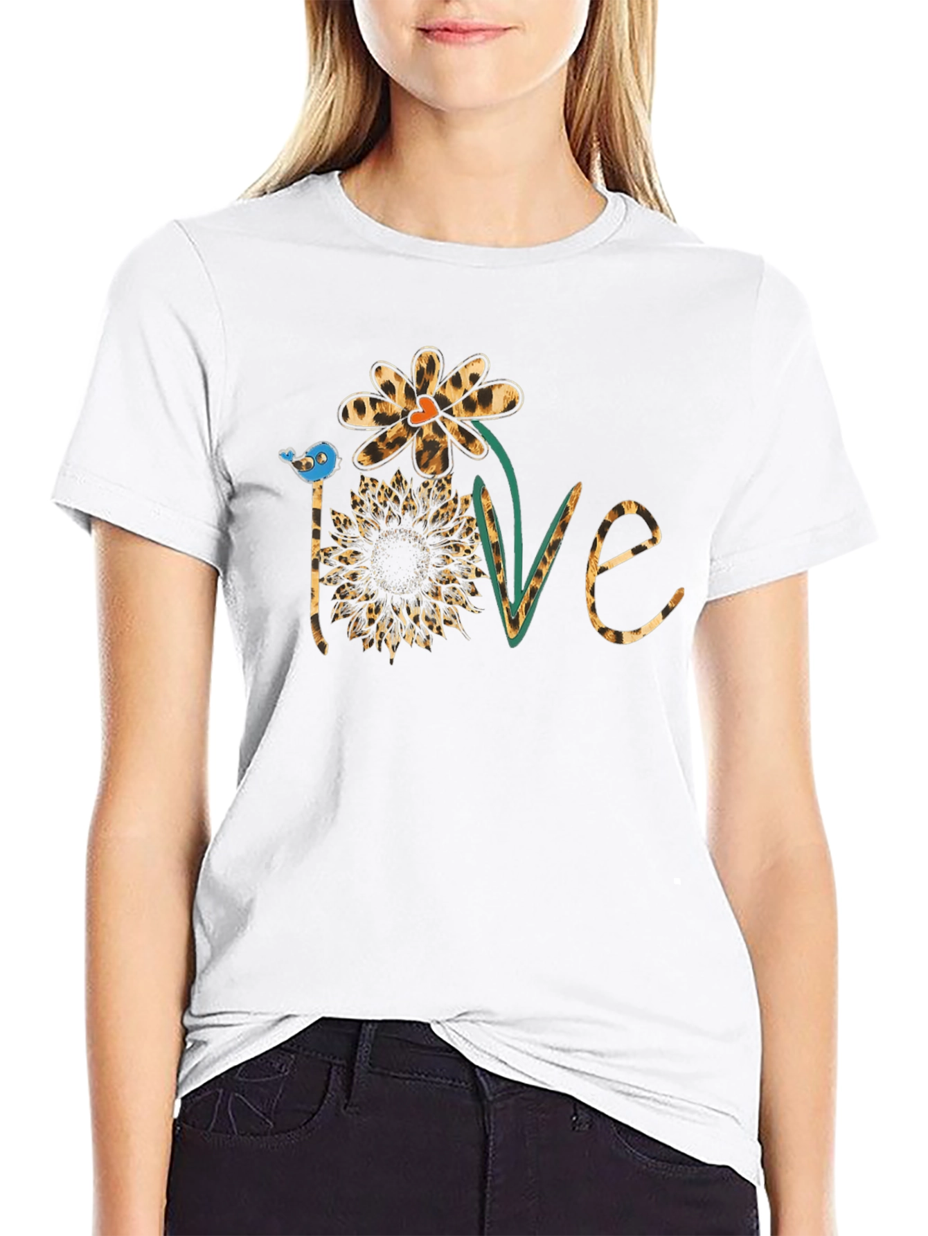 Floral Love Graphic Tee - Black