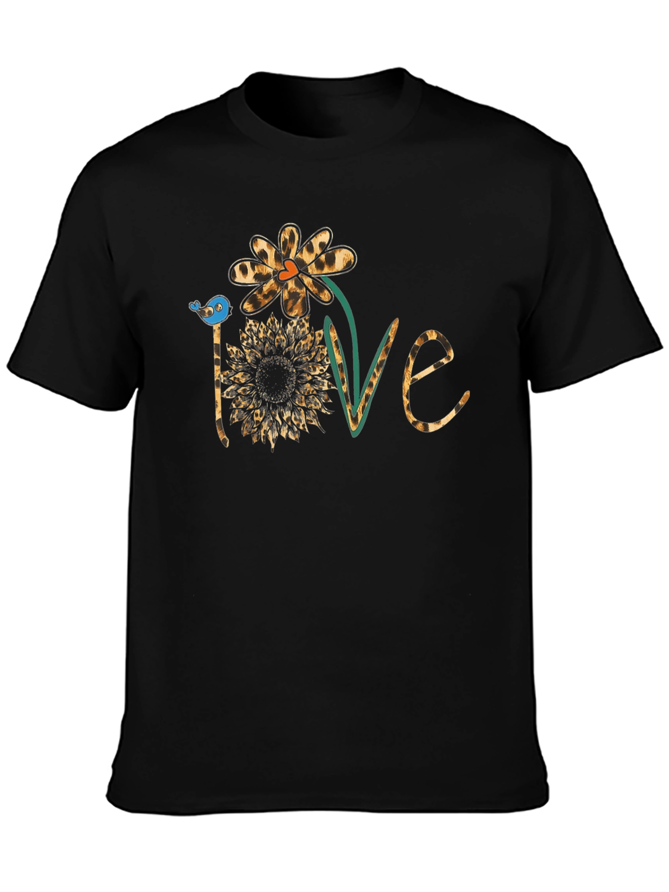 Floral Love Graphic Tee - Black