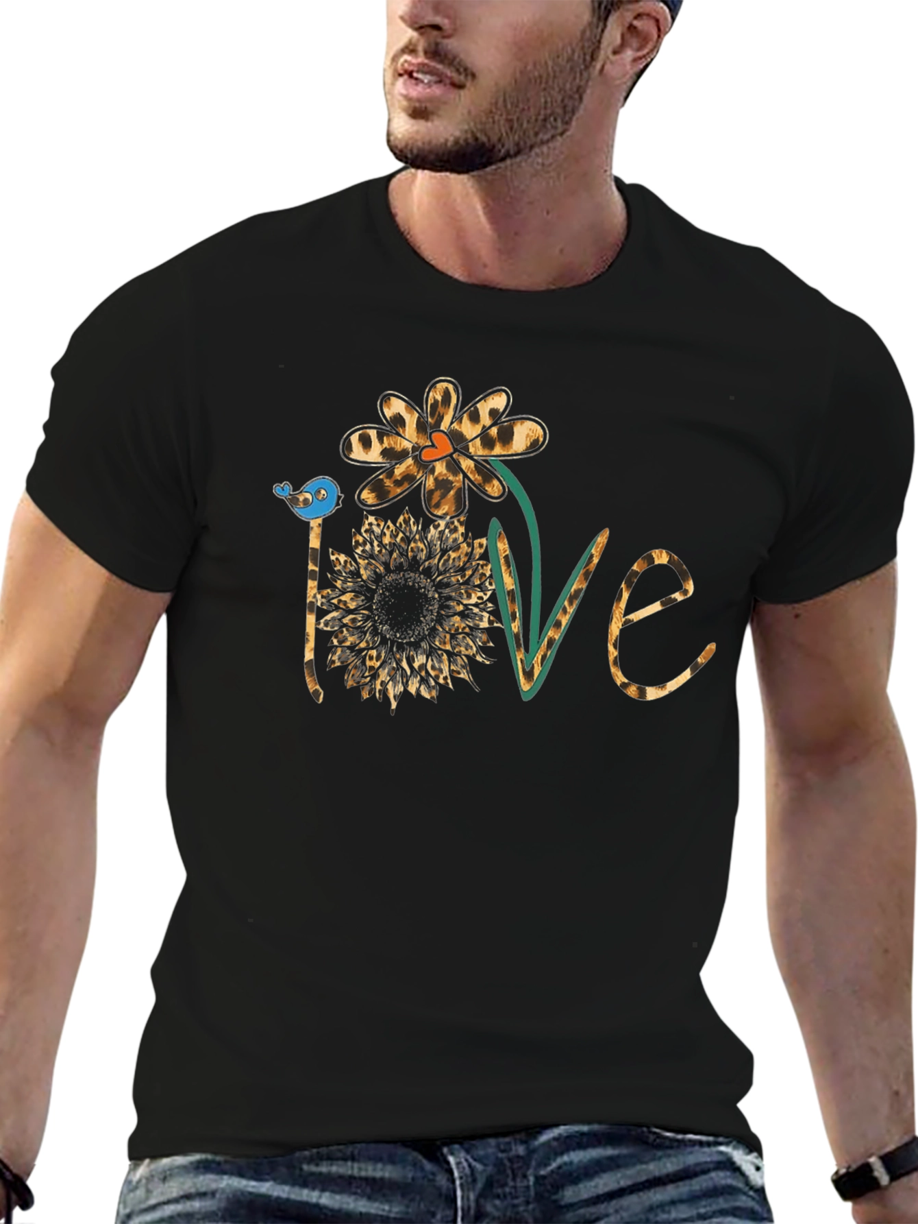 Floral Love Graphic Tee - Black