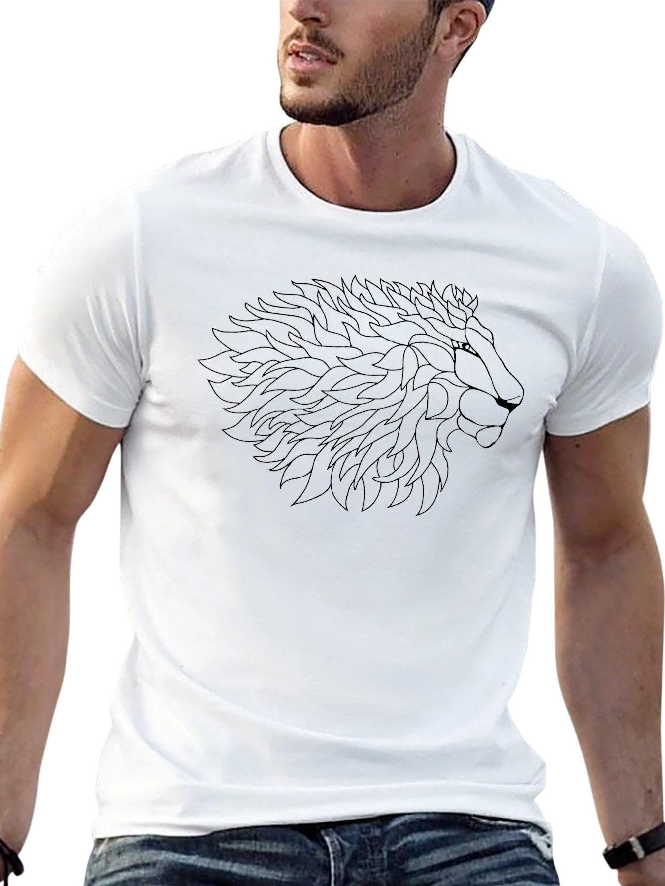 Lion Graphic Black T-Shirt - Stylish Mens Tee
