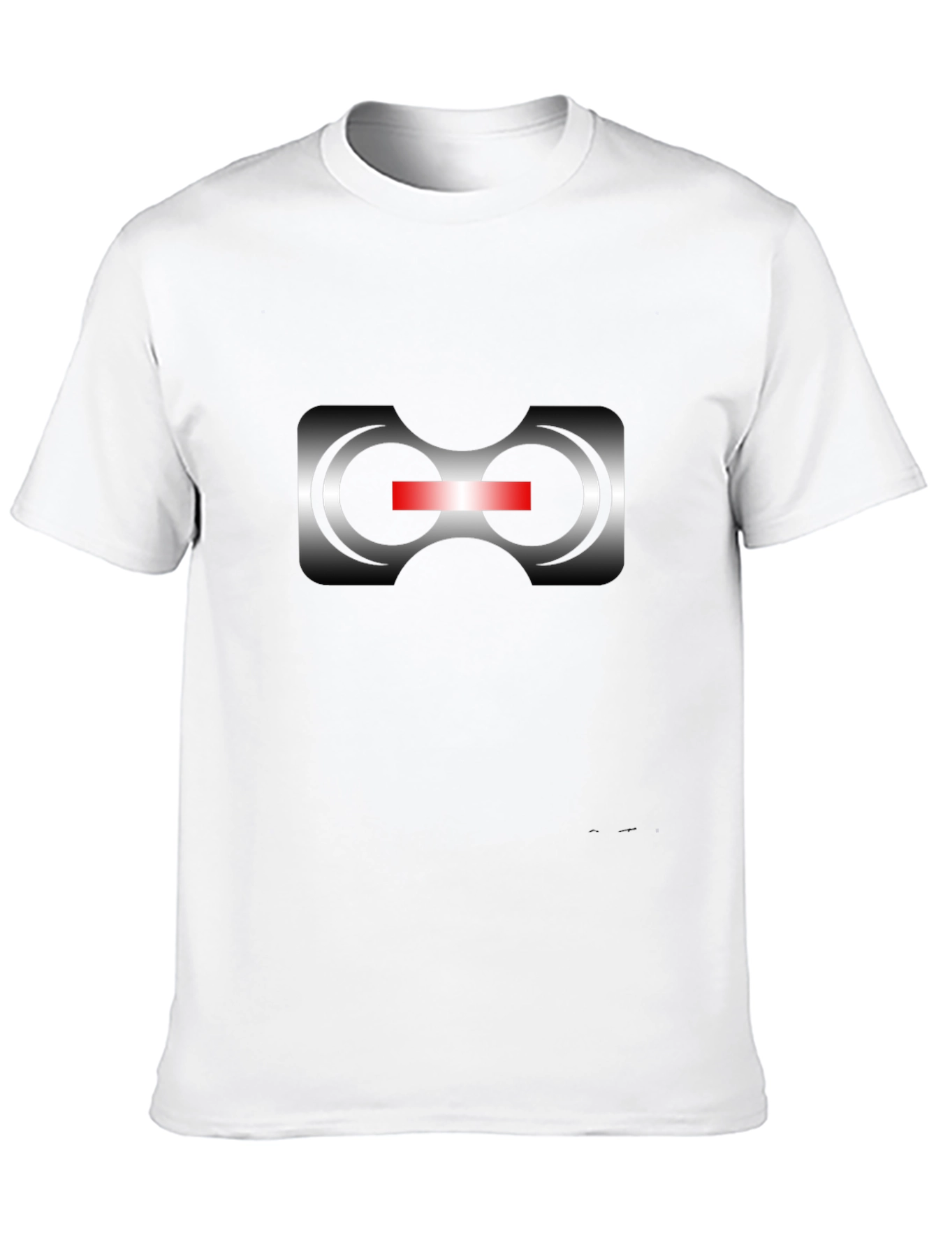 Futuristic Robot Eye Graphic T-Shirt - Black