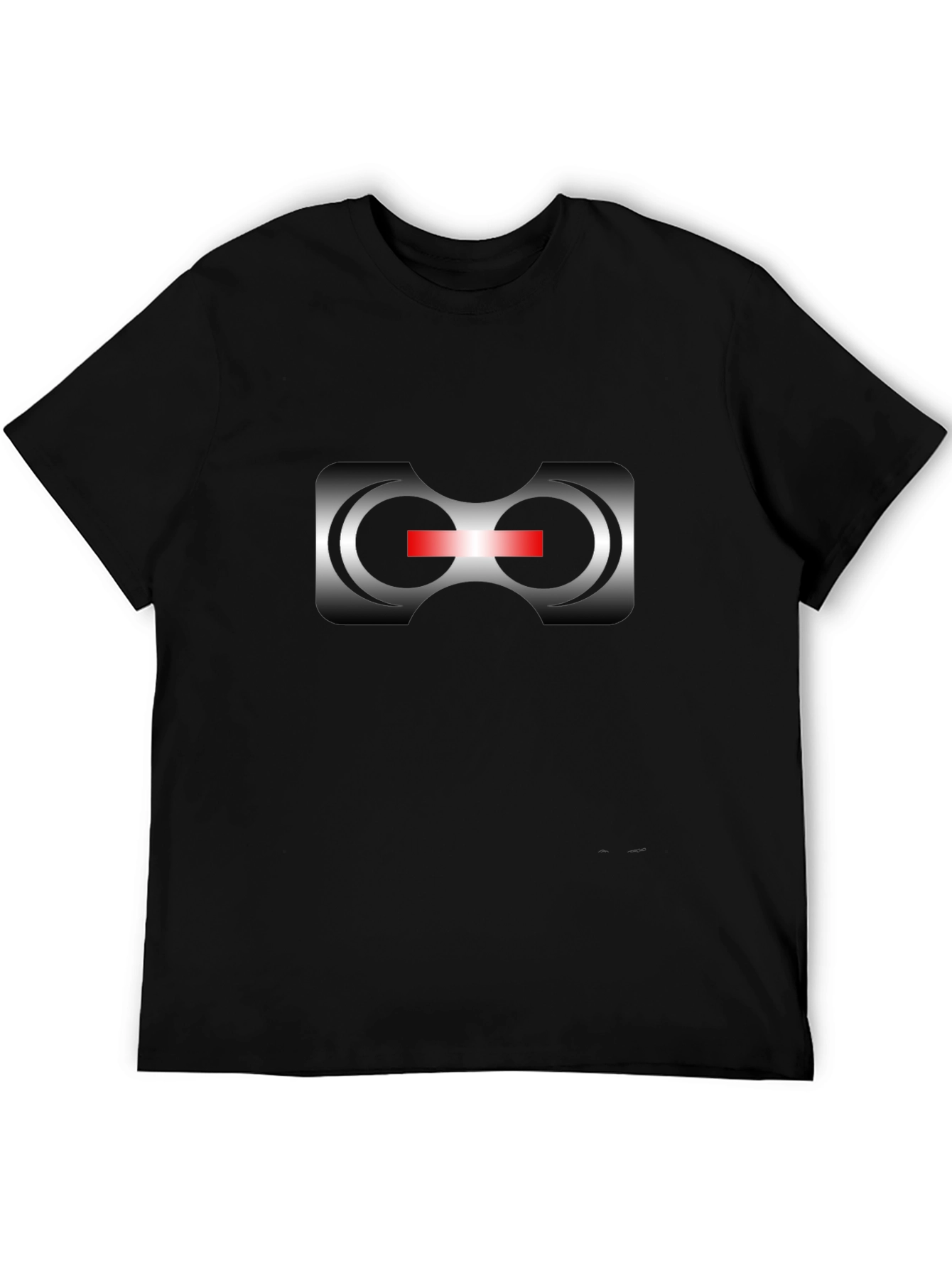 Futuristic Robot Eye Graphic T-Shirt - Black