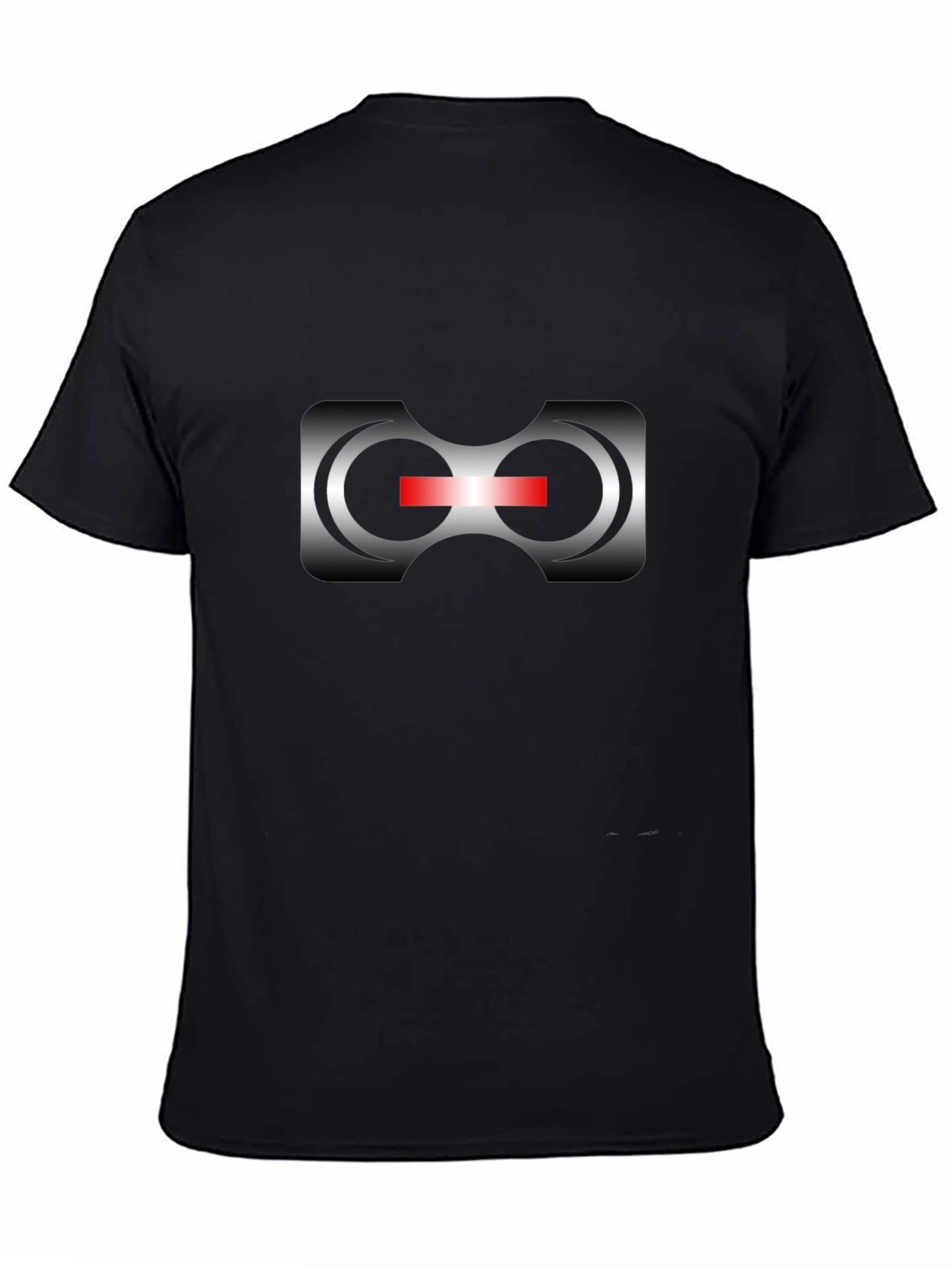 Futuristic Robot Eye Graphic T-Shirt - Black