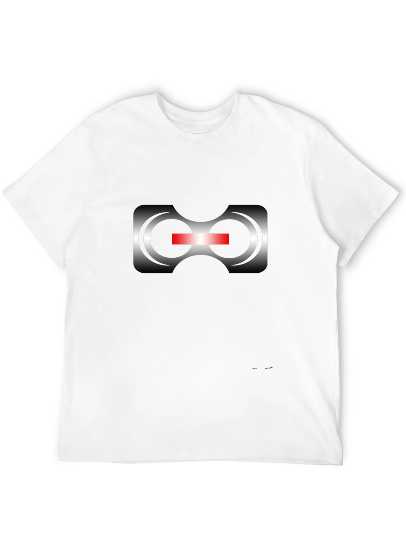 Futuristic Robot Eye Graphic T-Shirt - Black