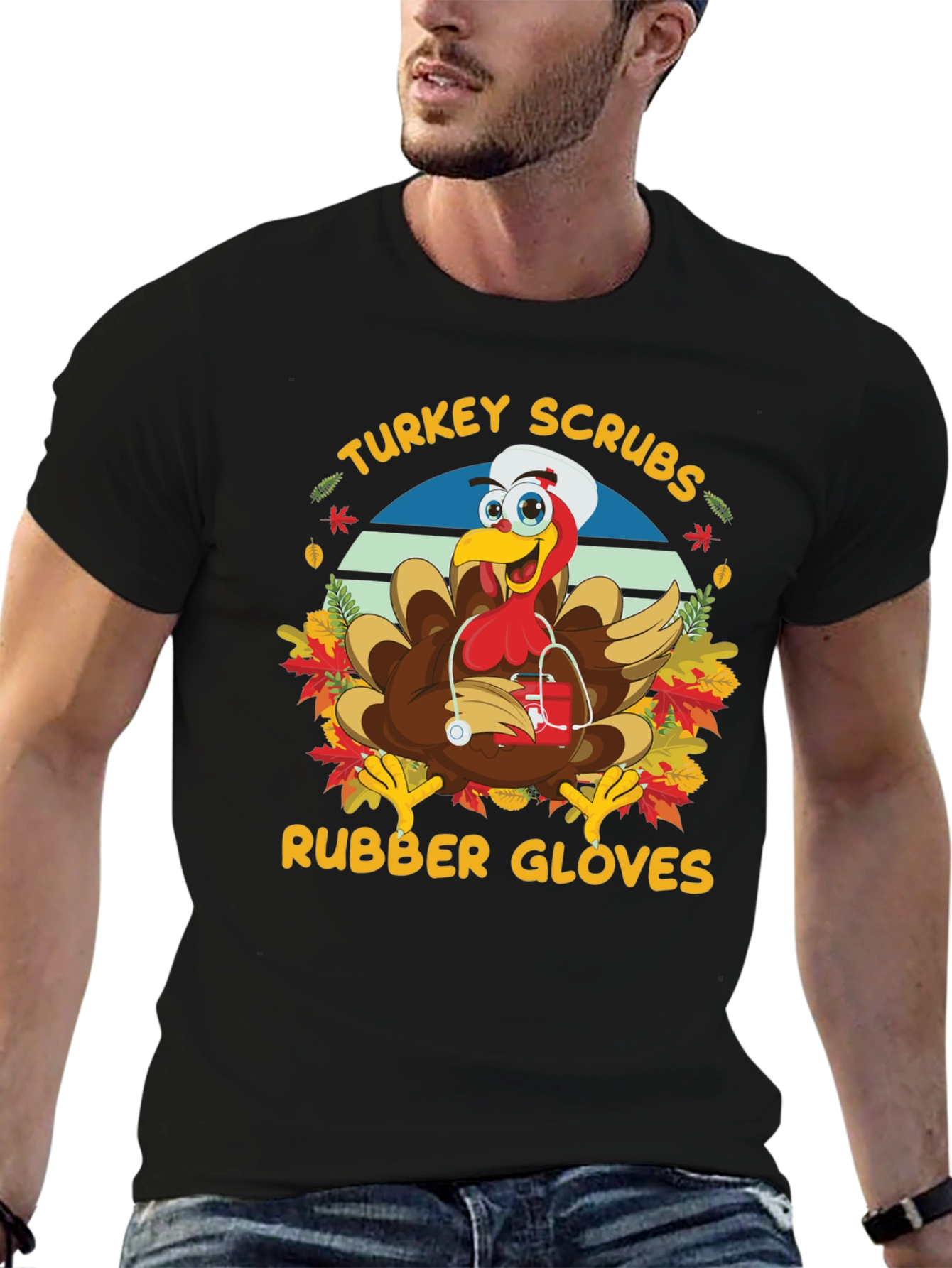 Turkey Scrubs Rubber Gloves T-Shirt