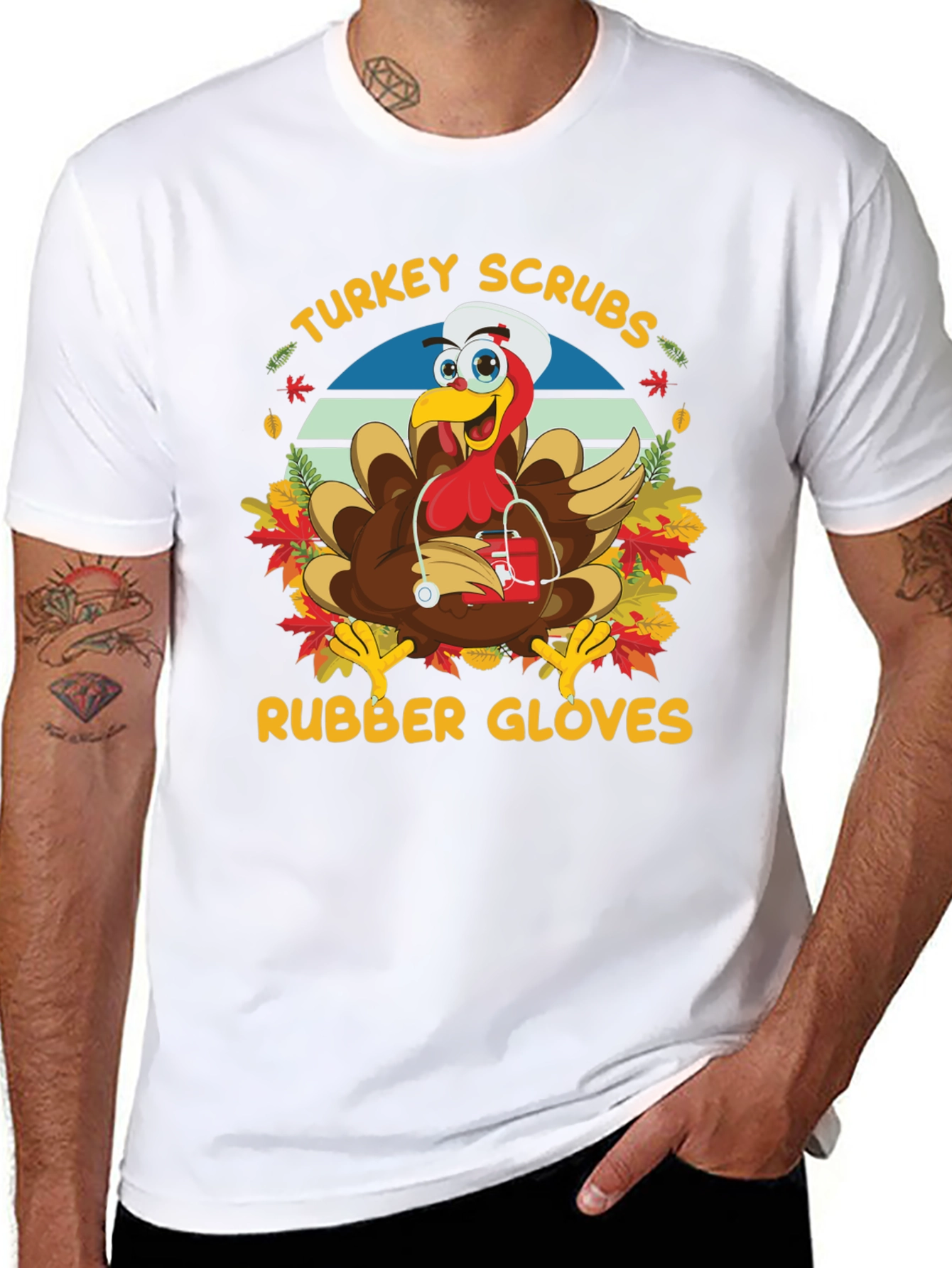 Turkey Scrubs Rubber Gloves T-Shirt