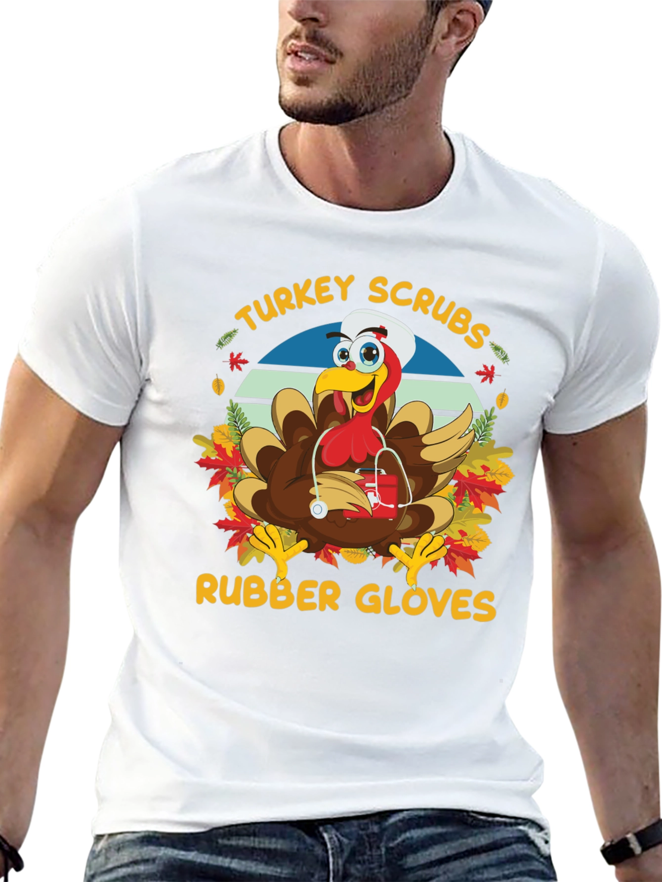 Turkey Scrubs Rubber Gloves T-Shirt