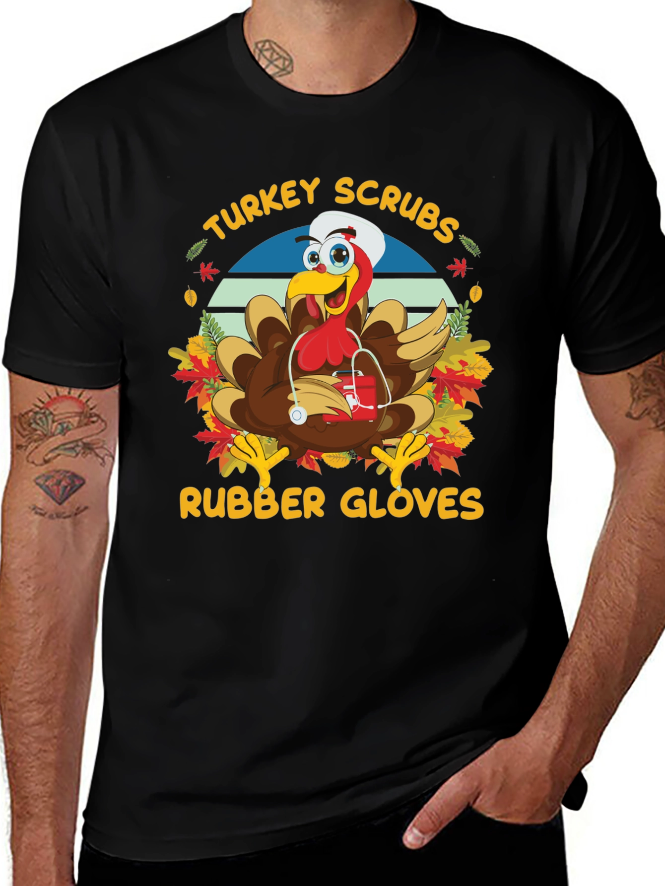 Turkey Scrubs Rubber Gloves T-Shirt