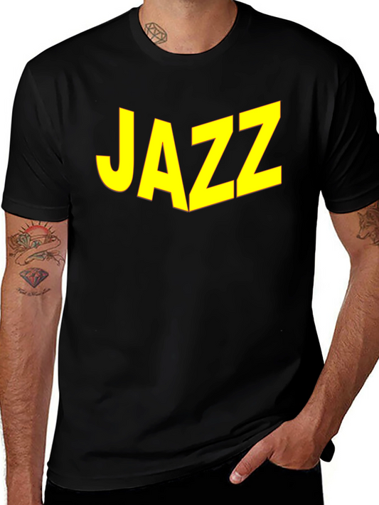 JAZZ Graphic Tee - Bold Yellow Print on Black