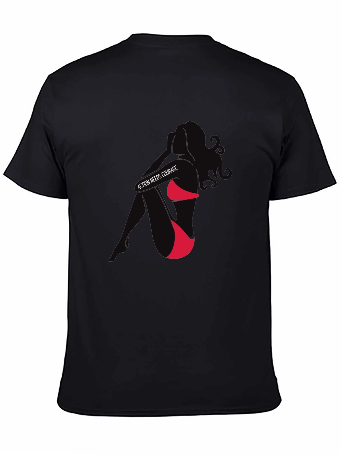 Action Needs Courage Graphic T-Shirt - Black