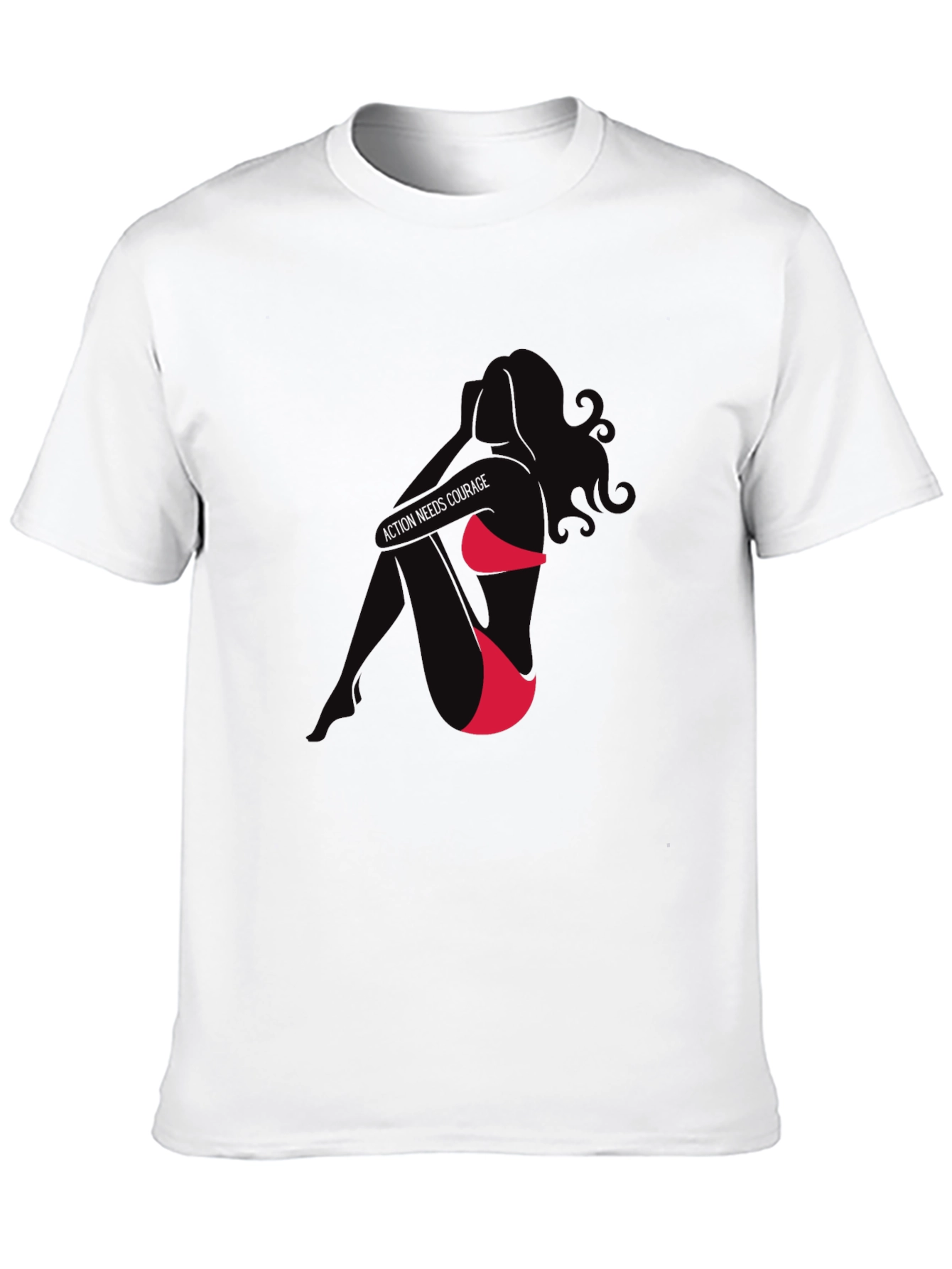 Action Needs Courage Graphic T-Shirt - Black