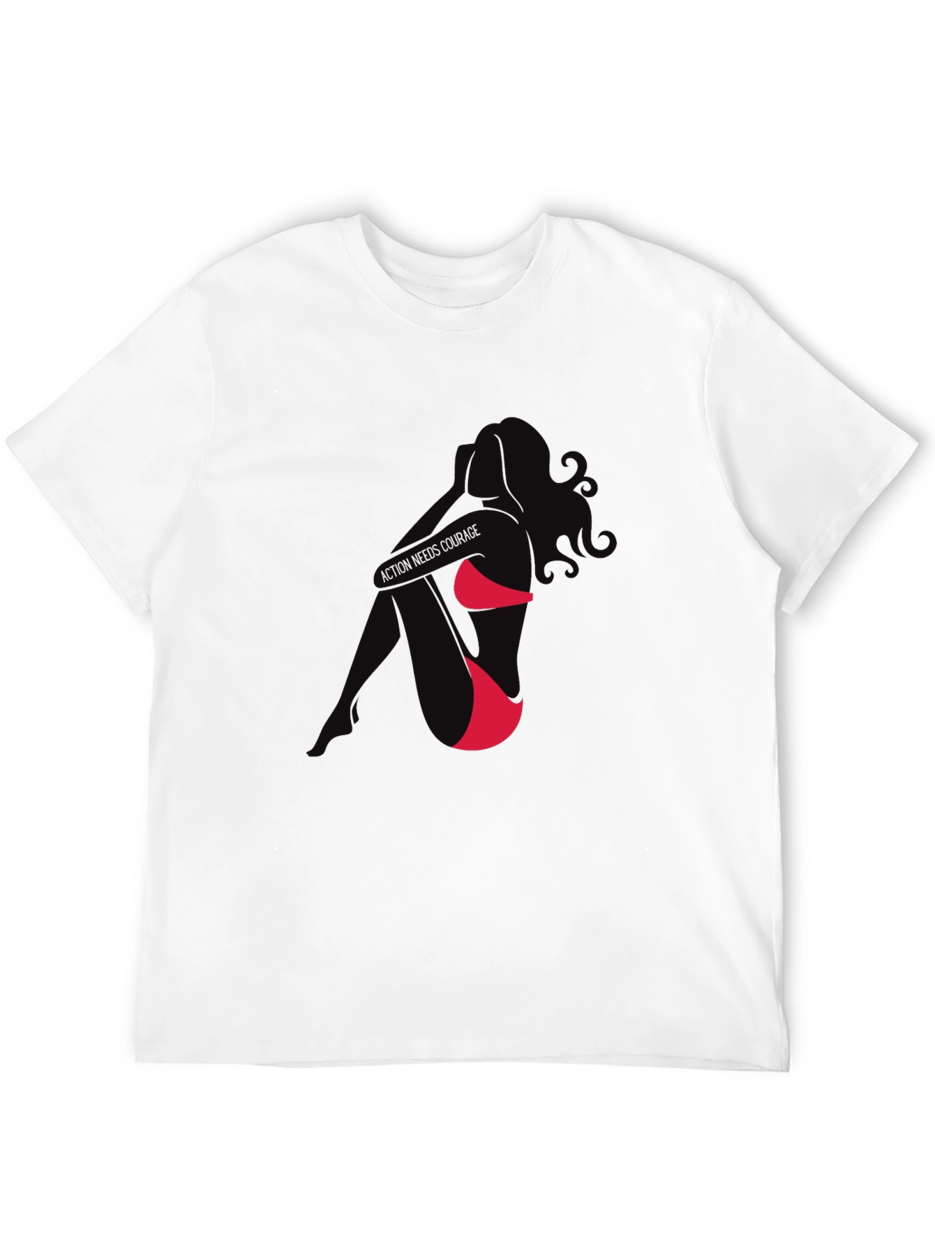 Action Needs Courage Graphic T-Shirt - Black