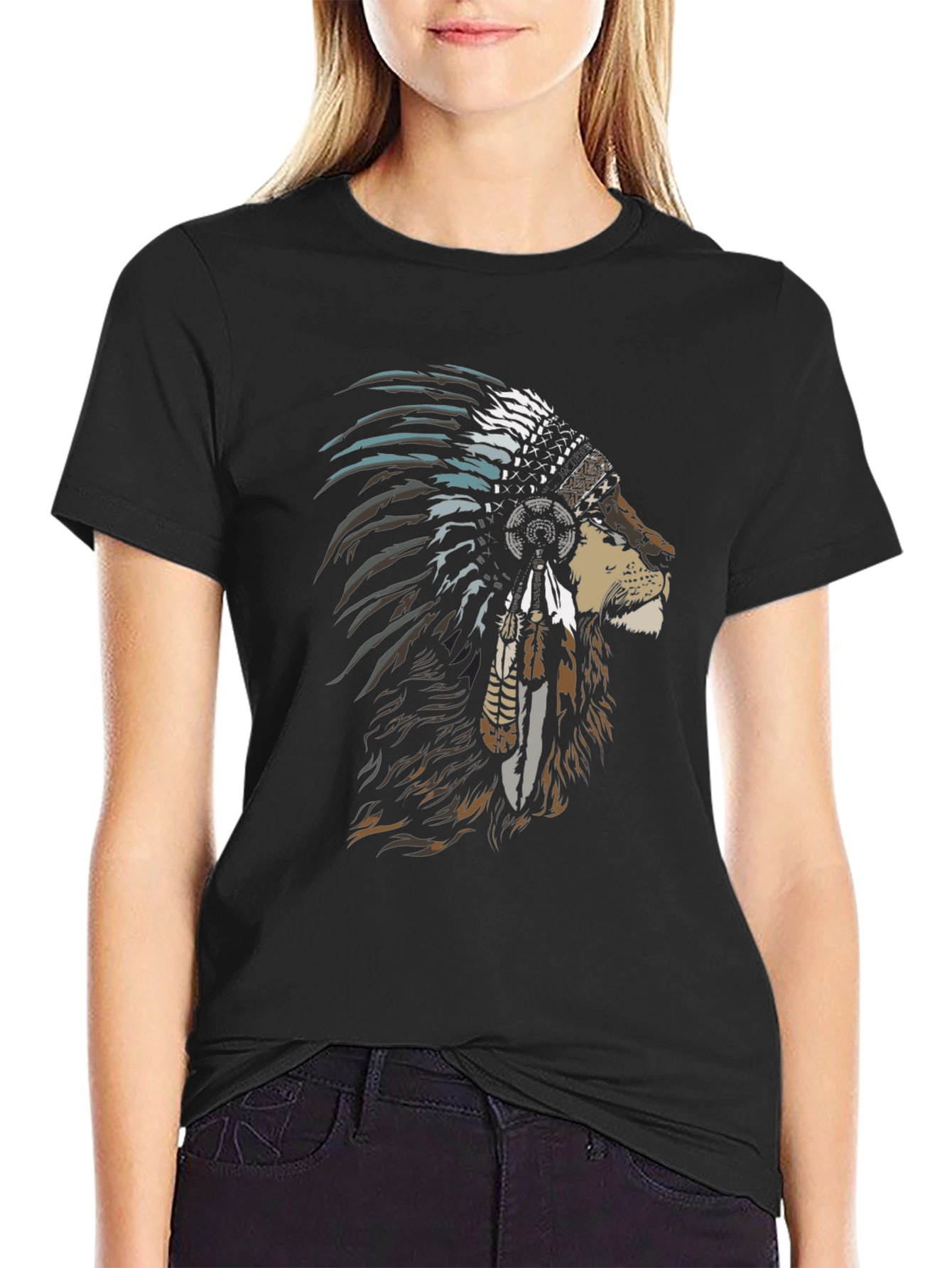Lion Headdress Graphic Tee - Stylish & Unique