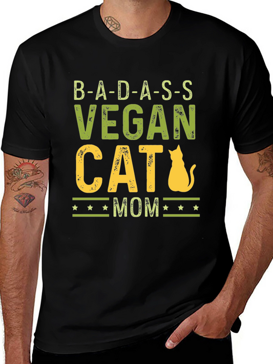 Badass Vegan Cat Mom Graphic Tee