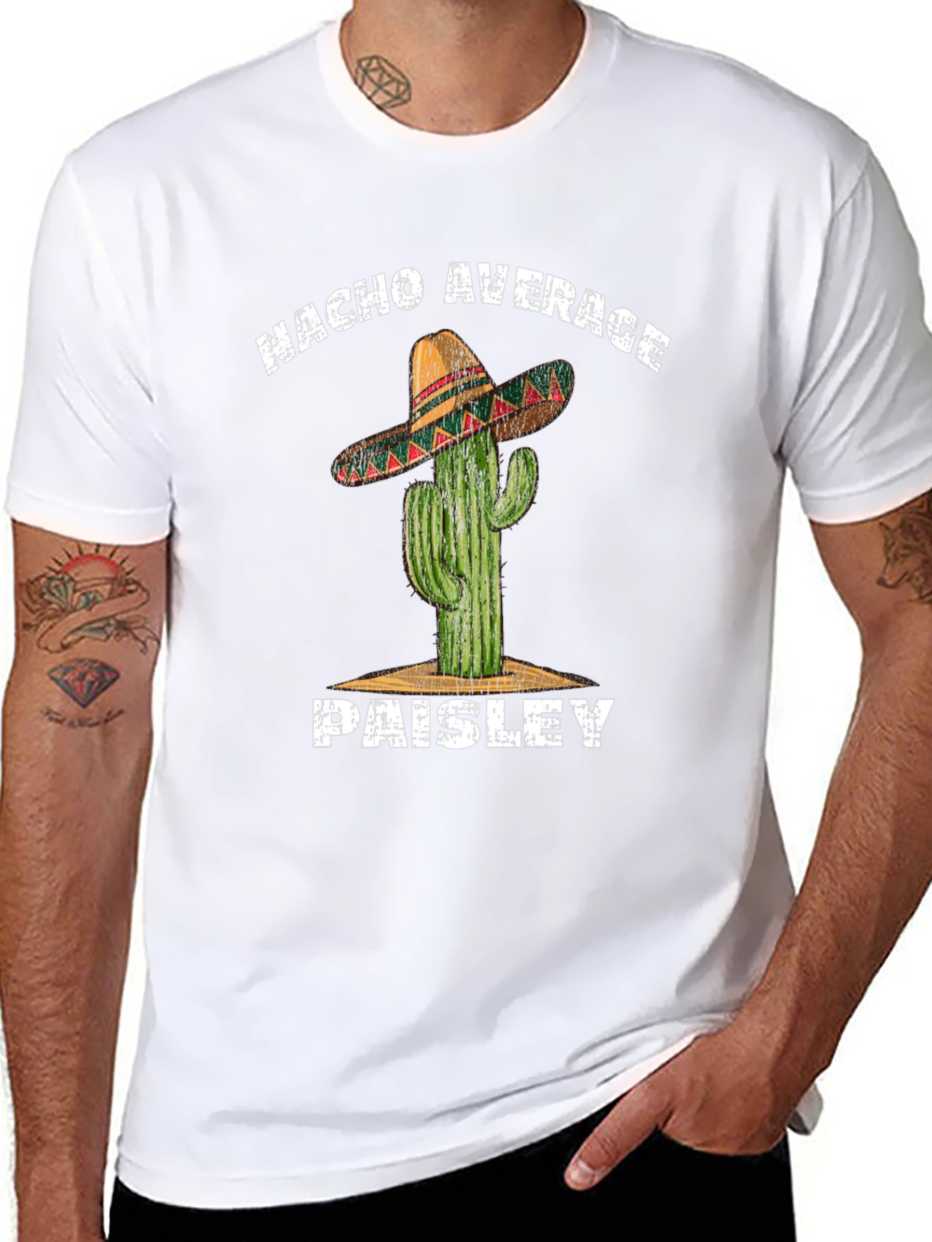 Nacho Average Paisley Cactus Graphic T-Shirt