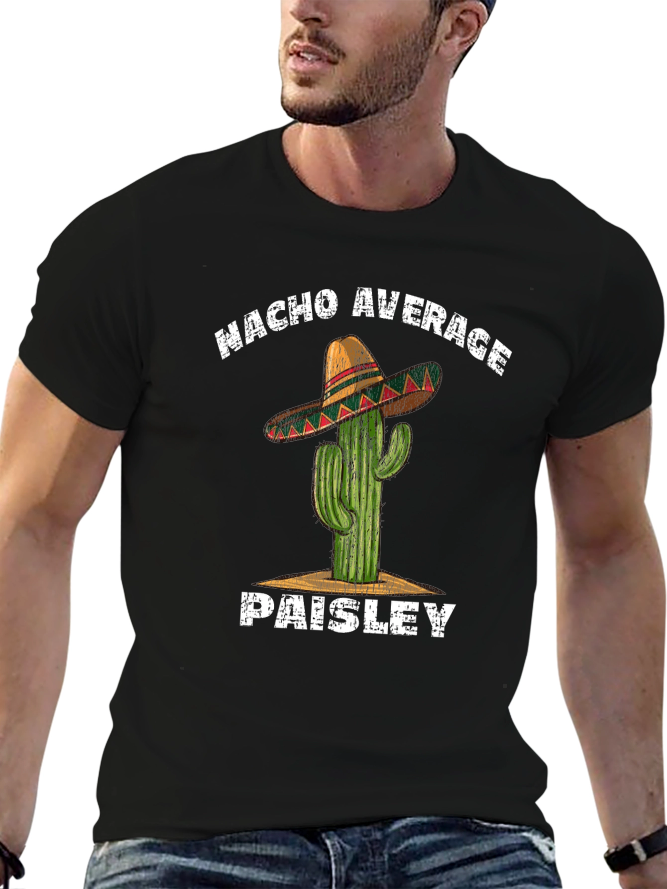 Nacho Average Paisley Cactus Graphic T-Shirt