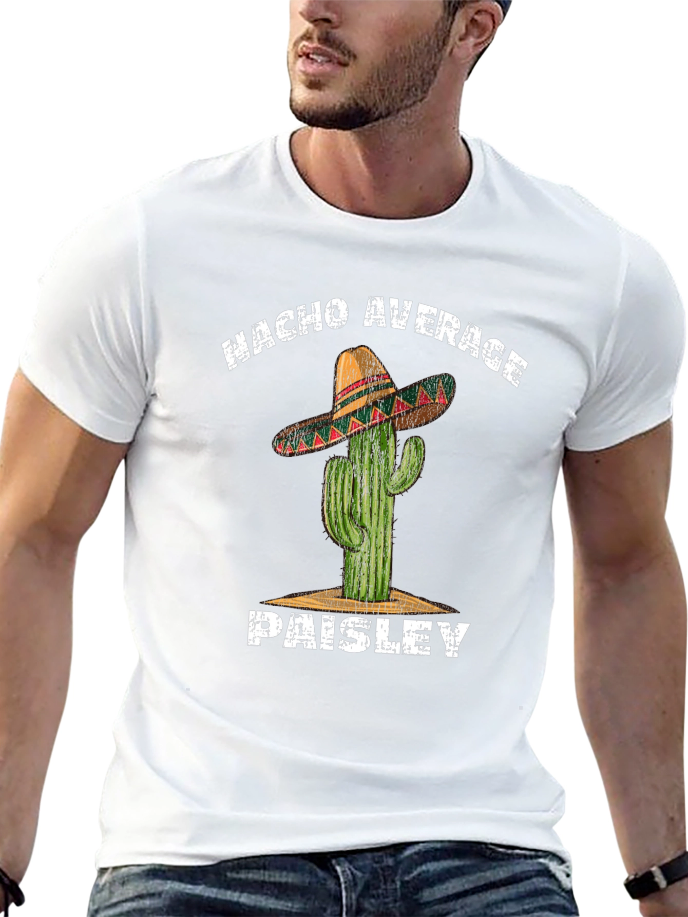 Nacho Average Paisley Cactus Graphic T-Shirt