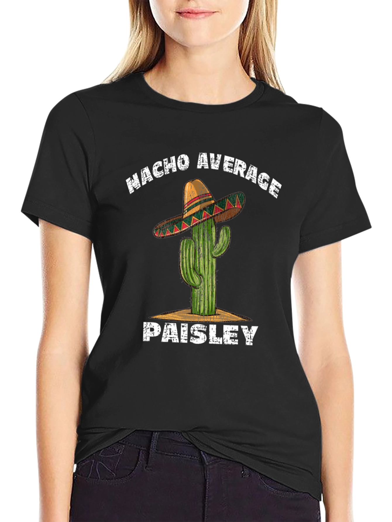 Nacho Average Paisley Cactus Graphic T-Shirt