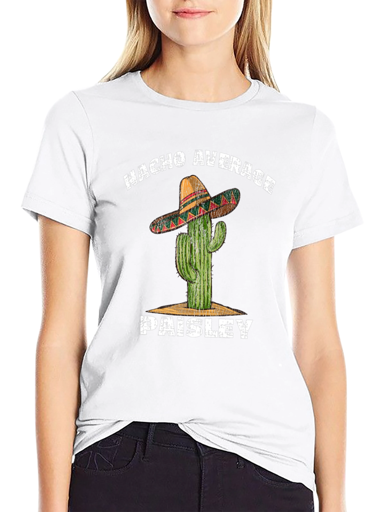 Nacho Average Paisley Cactus Graphic T-Shirt