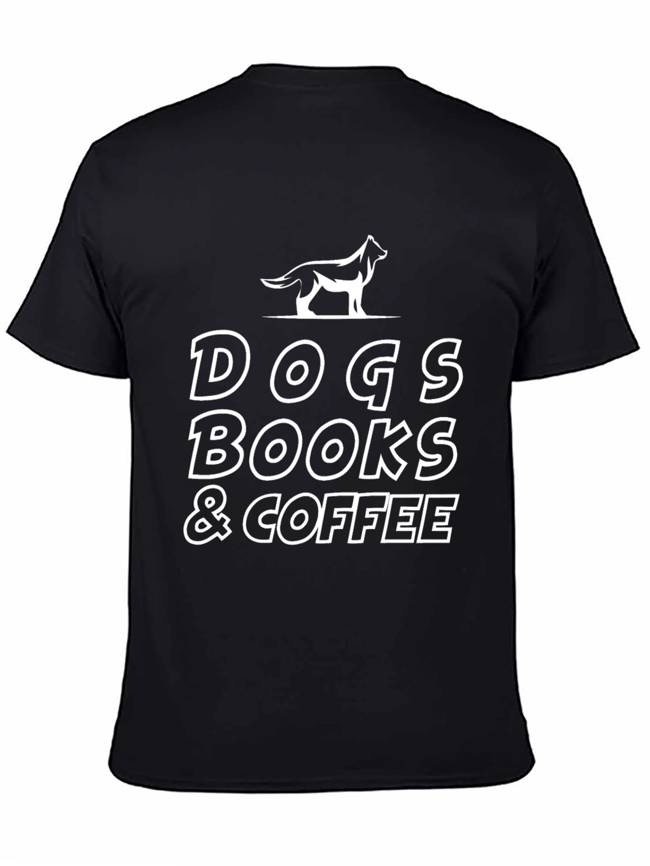 Dogs Books & Coffee Graphic T-Shirt