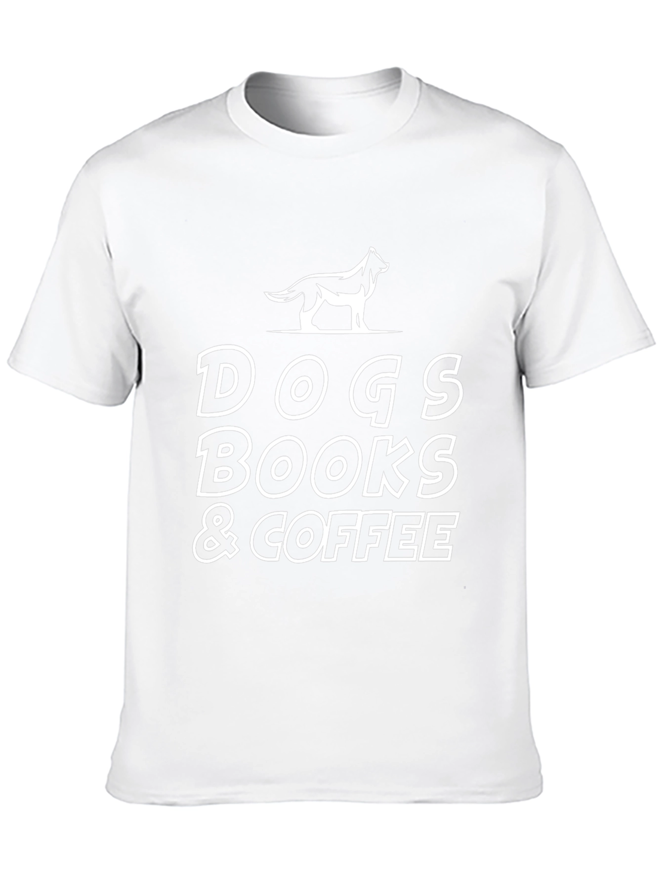 Dogs Books & Coffee Graphic T-Shirt