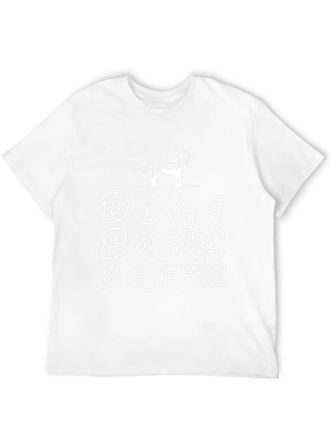 Dogs Books & Coffee Graphic T-Shirt