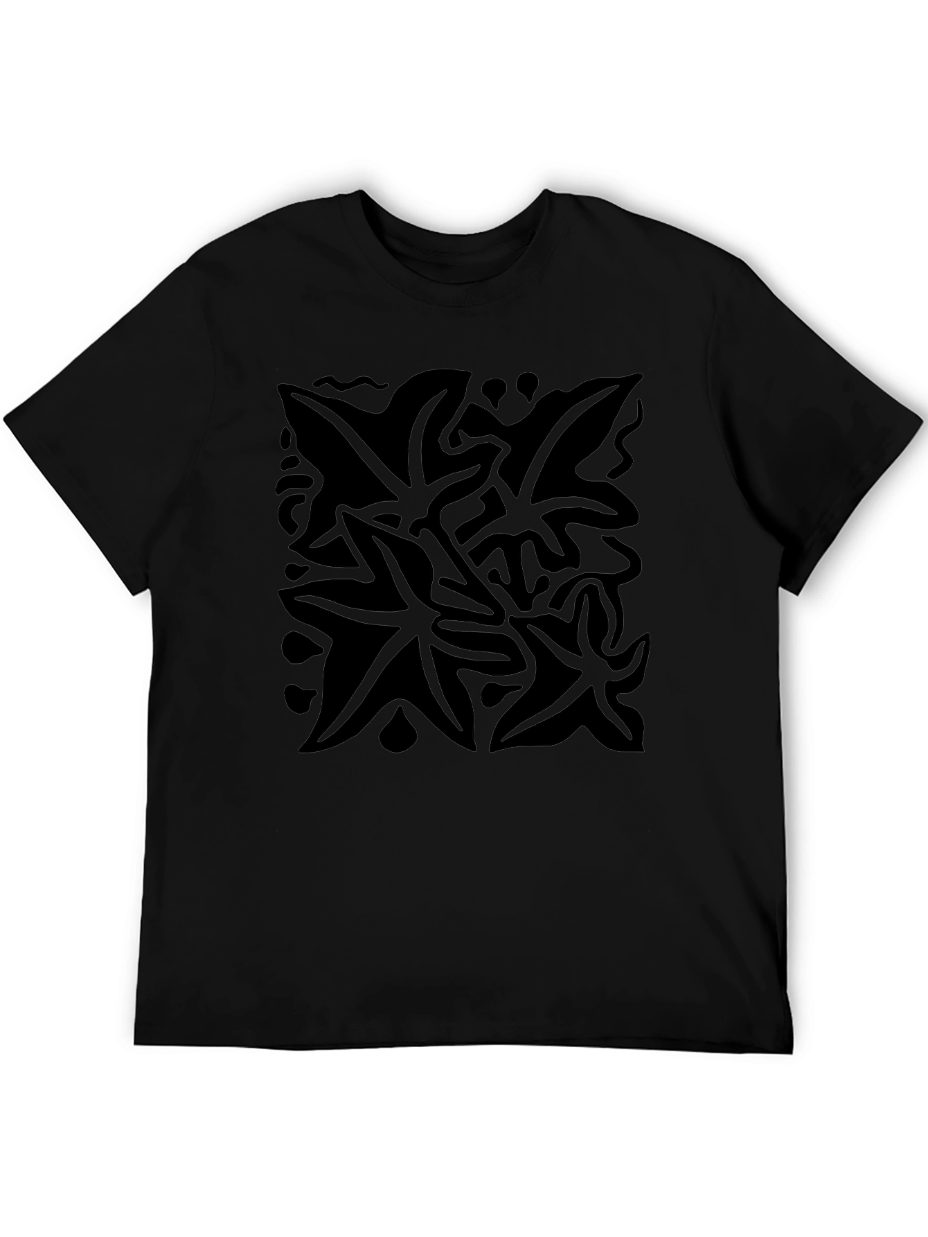 Abstract Black Starfish Graphic Tee - Mens
