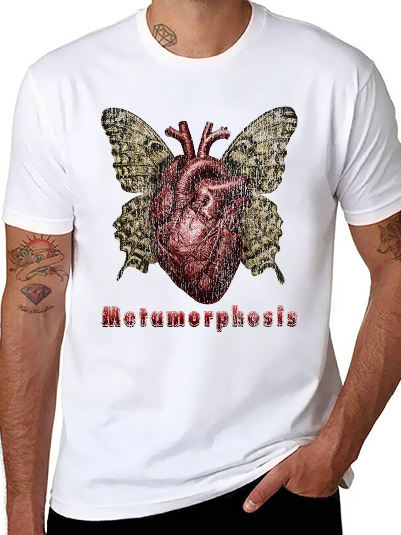 Metamorphosis Heart Butterfly Graphic T-Shirt