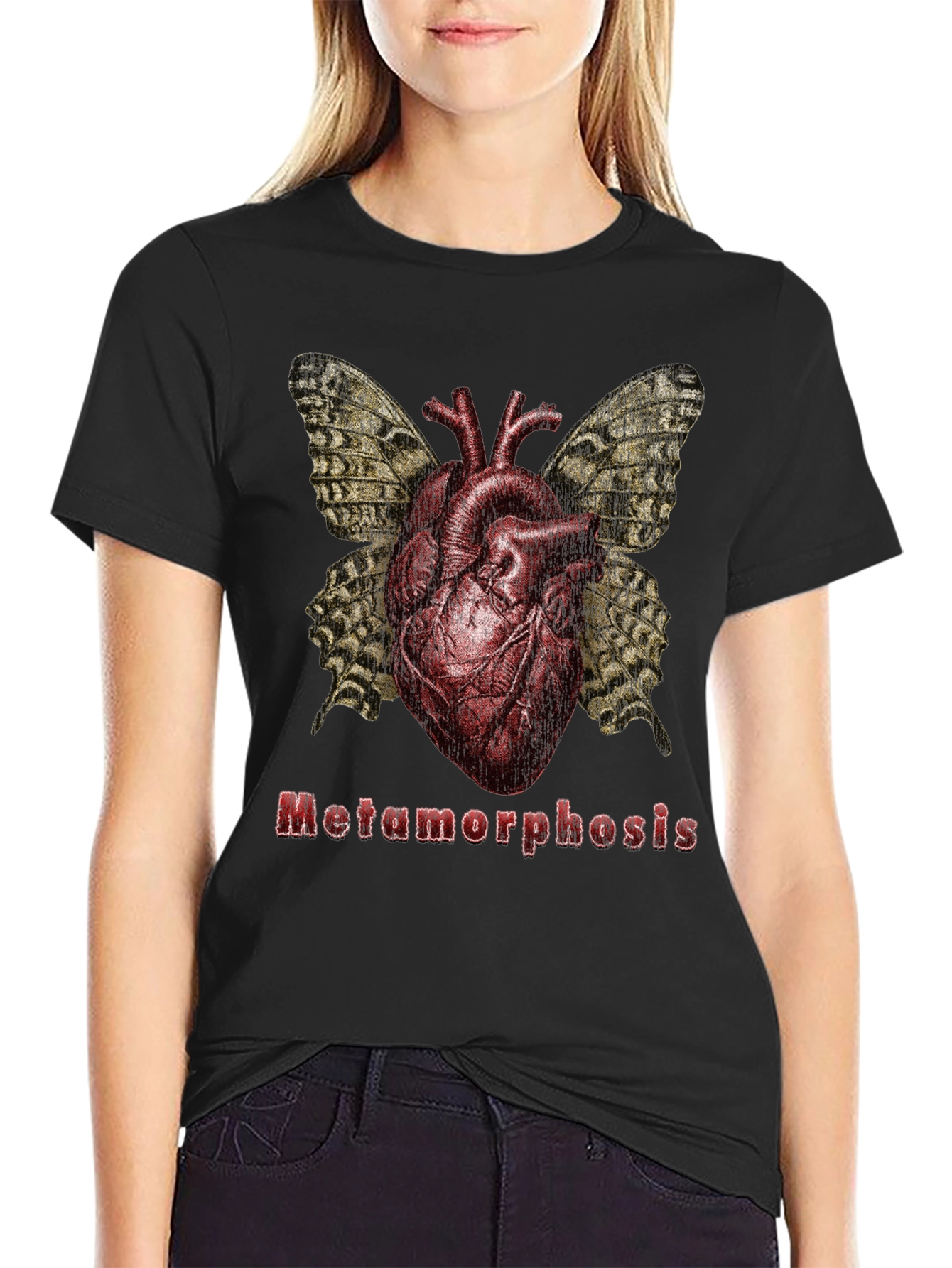 Metamorphosis Heart Butterfly Graphic T-Shirt