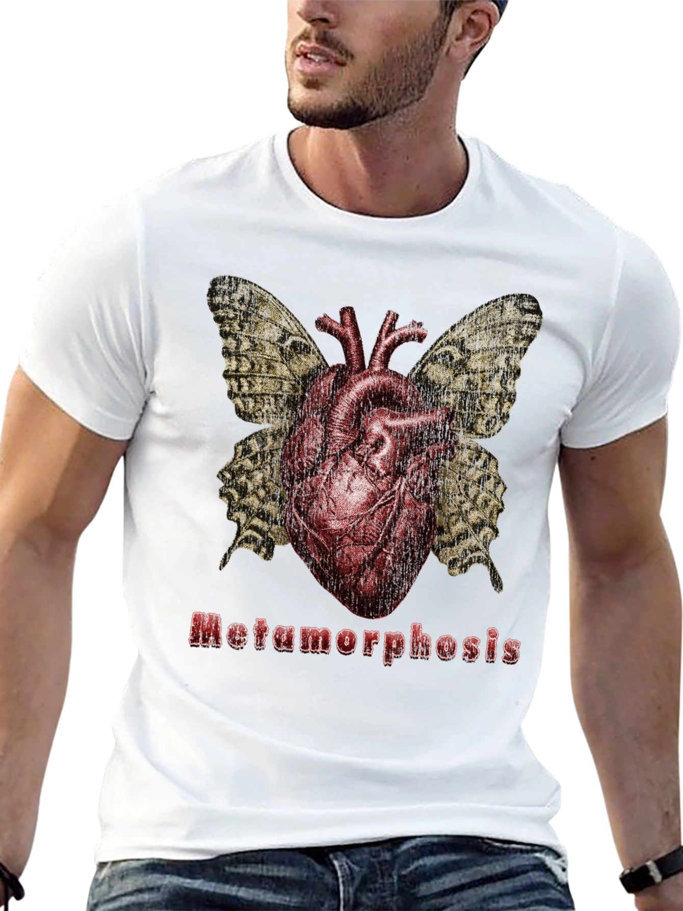 Metamorphosis Heart Butterfly Graphic T-Shirt