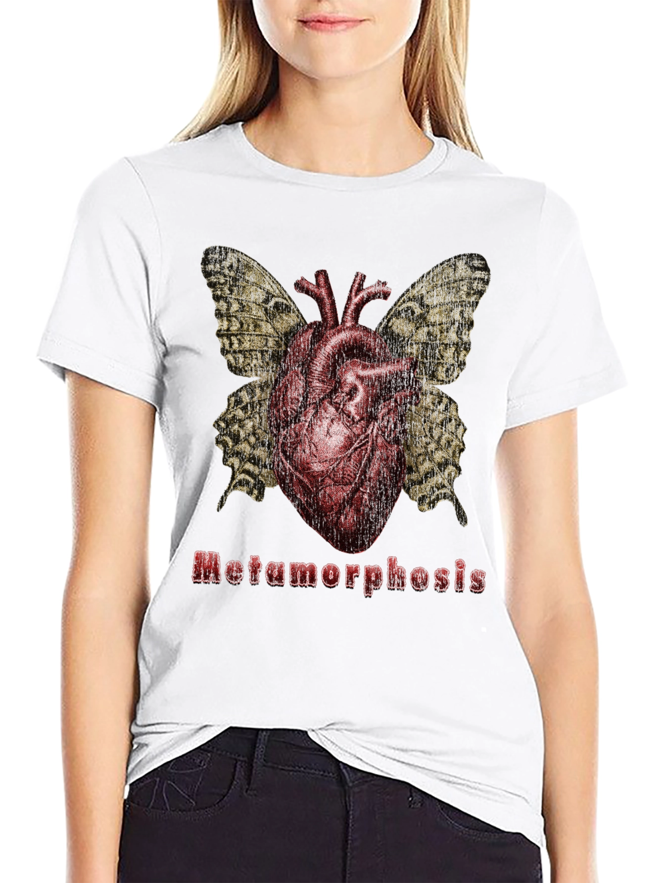 Metamorphosis Heart Butterfly Graphic T-Shirt