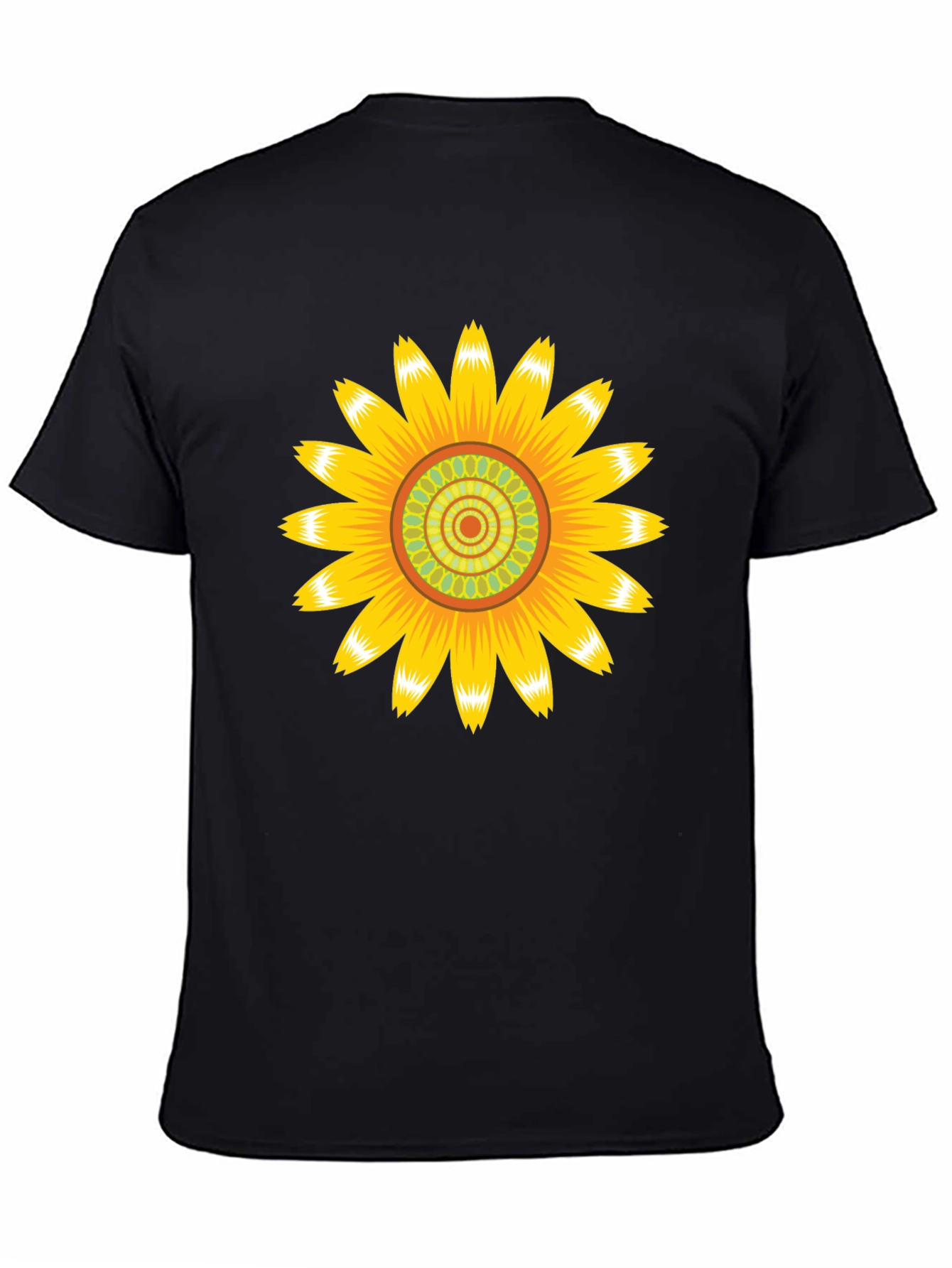 Sunflower Graphic Print Black T-Shirt