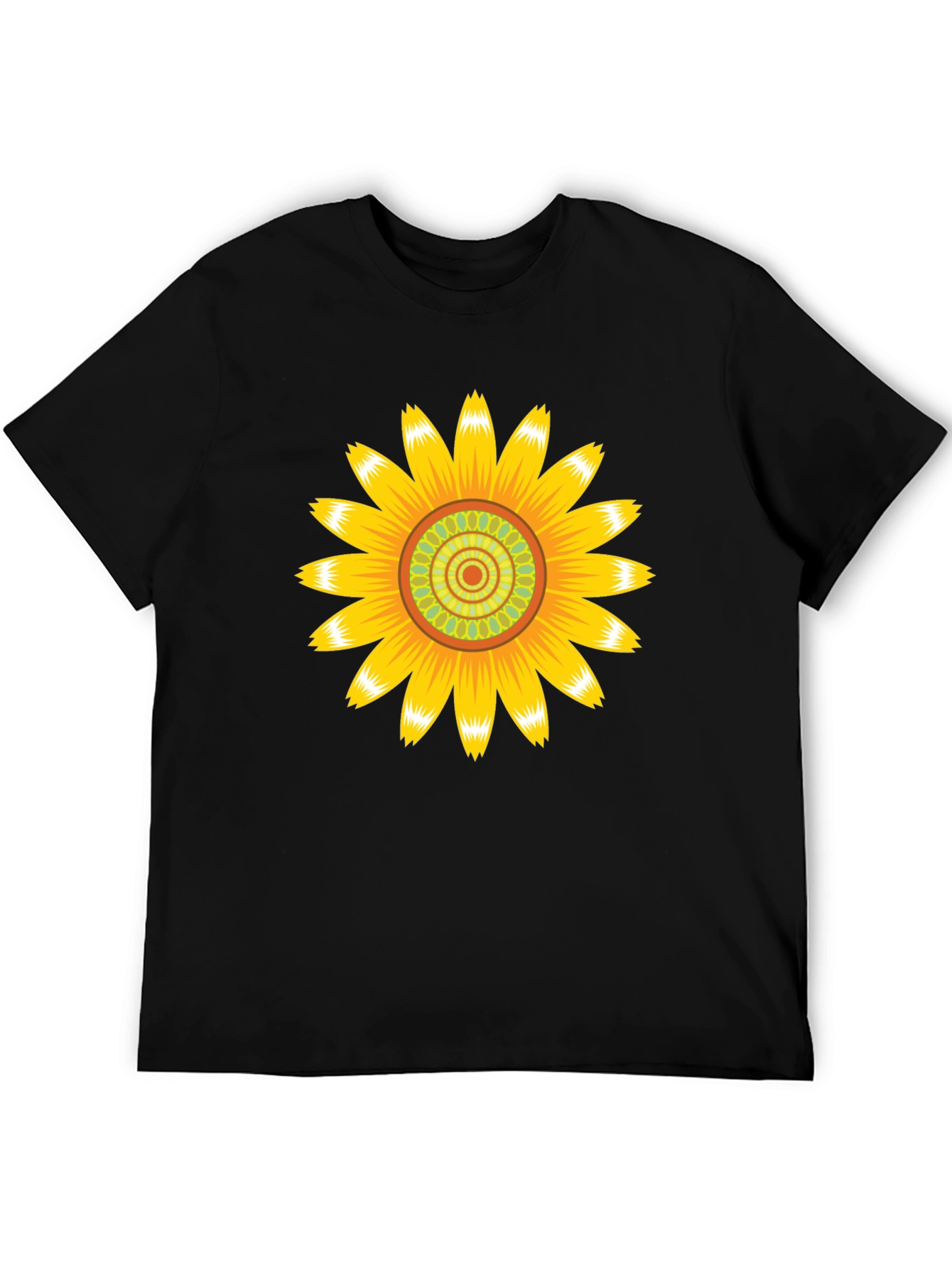 Sunflower Graphic Print Black T-Shirt