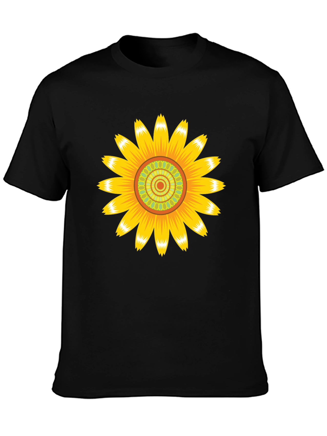Sunflower Graphic Print Black T-Shirt
