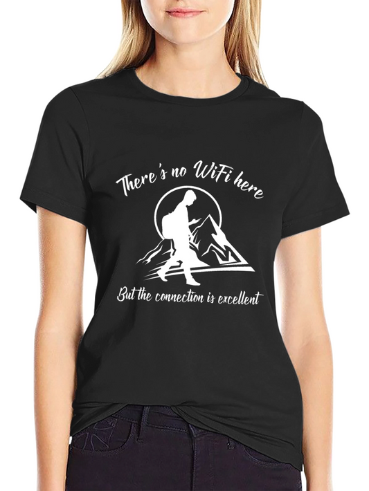 No WiFi Connection Black T-Shirt