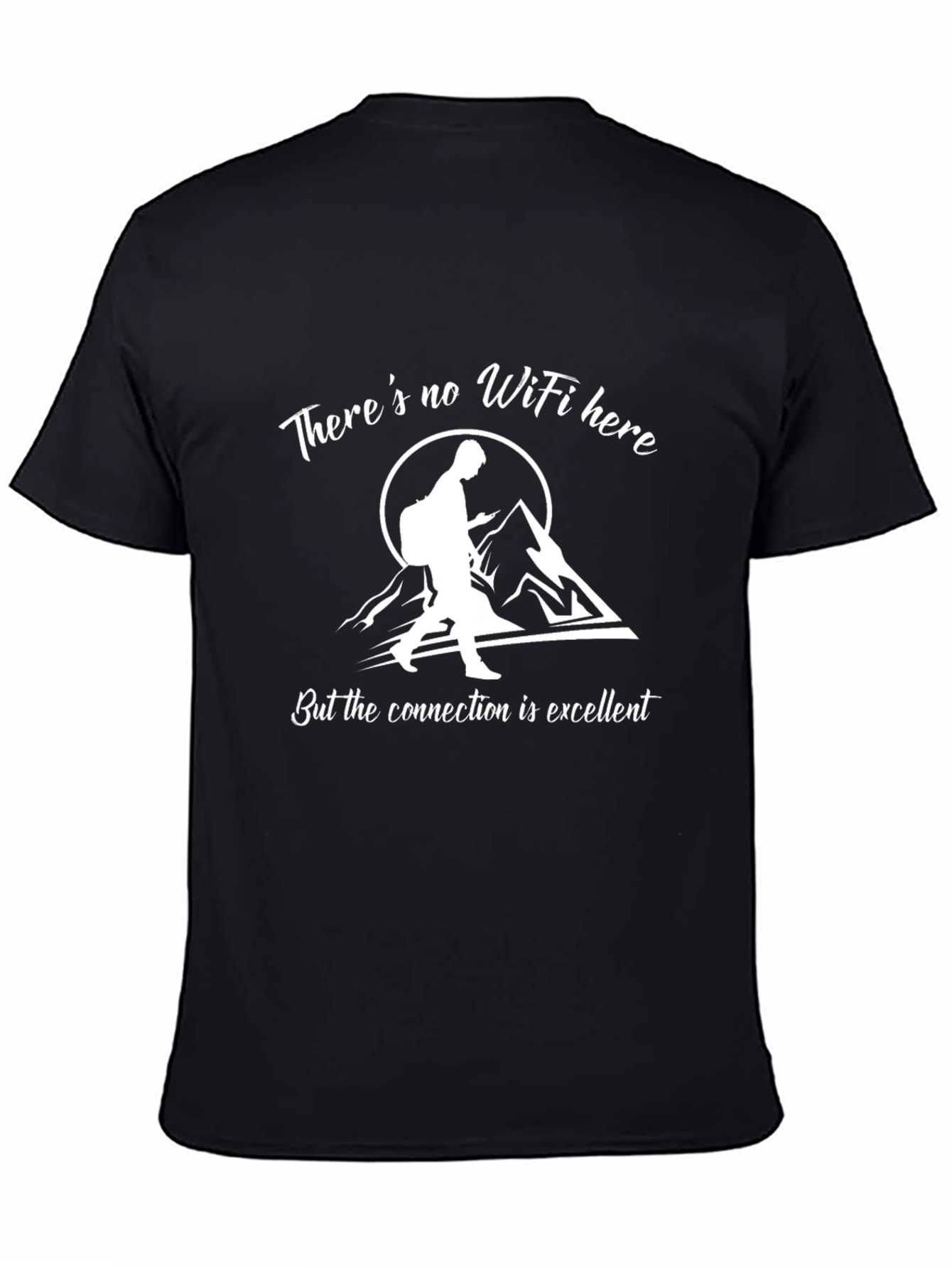 No WiFi Connection Black T-Shirt
