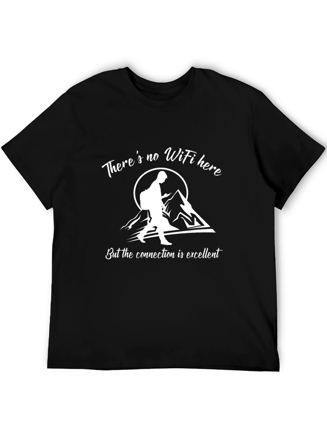 No WiFi Connection Black T-Shirt