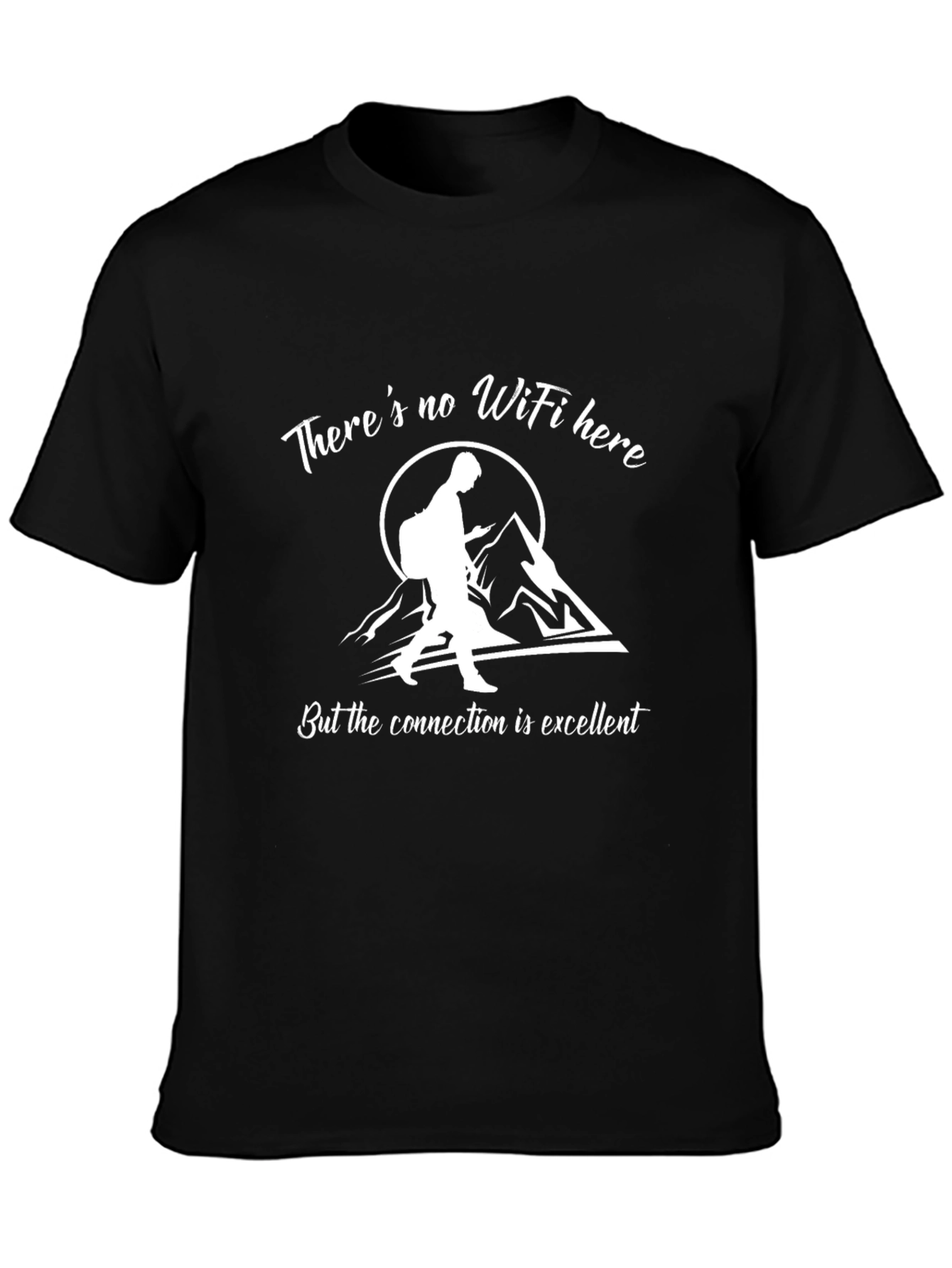 No WiFi Connection Black T-Shirt