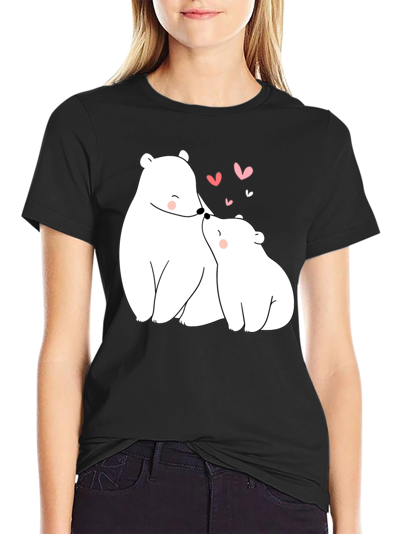 Bear Hugs Graphic Tee - Black Casual Shirt