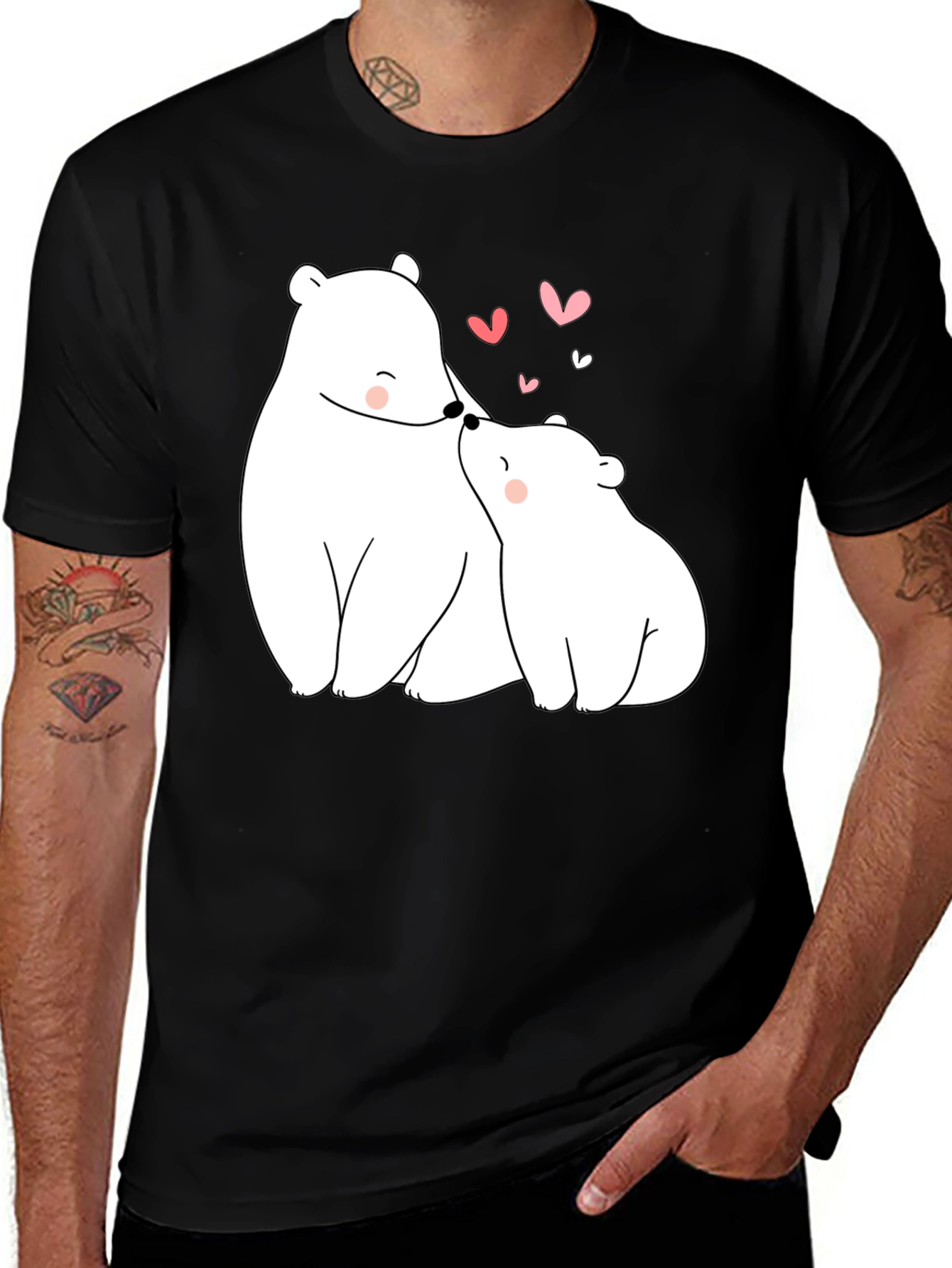 Bear Hugs Graphic Tee - Black Casual Shirt