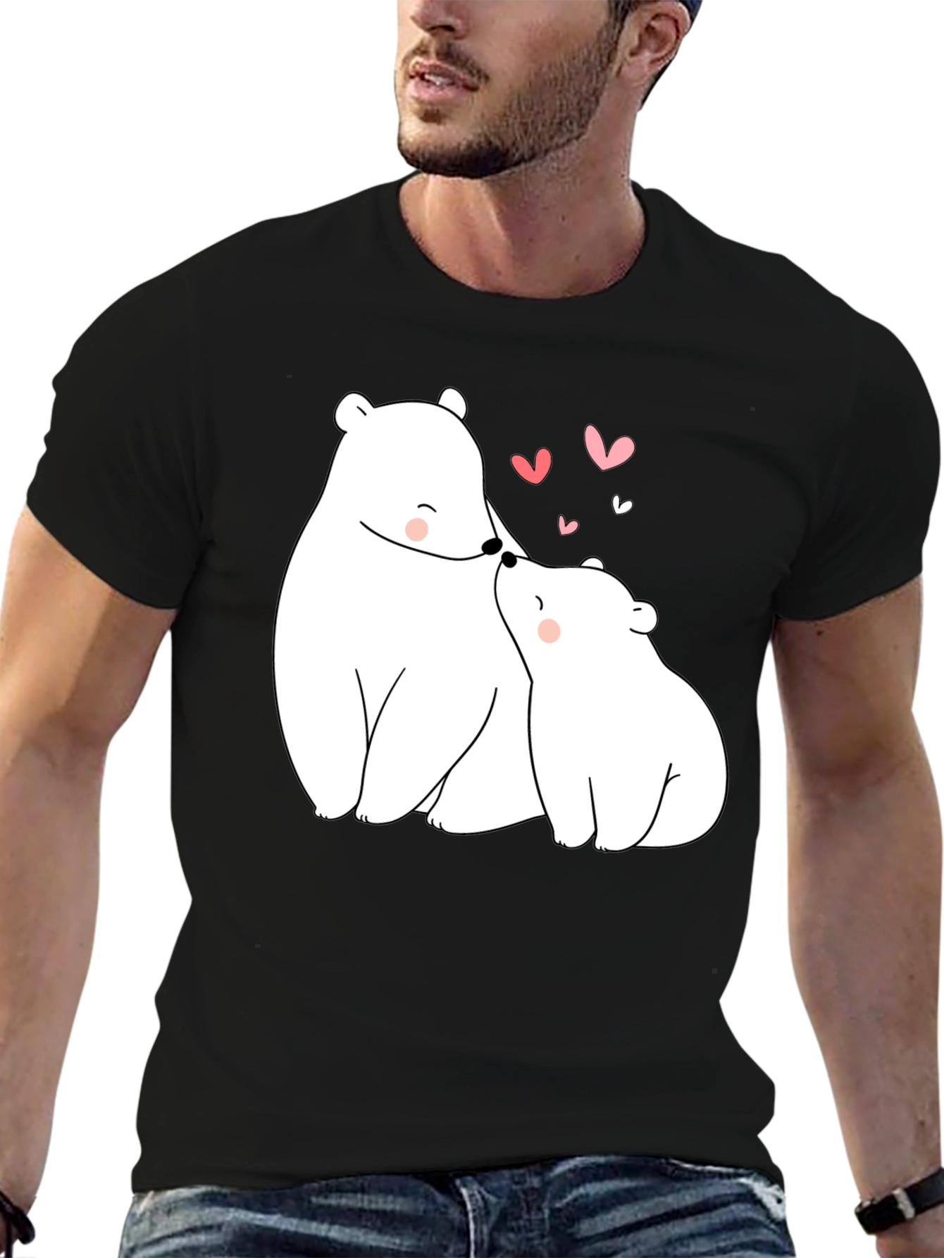 Bear Hugs Graphic Tee - Black Casual Shirt