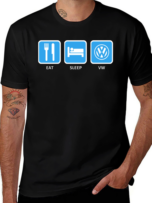 Eat Sleep VW T-Shirt - Car Enthusiast Tee