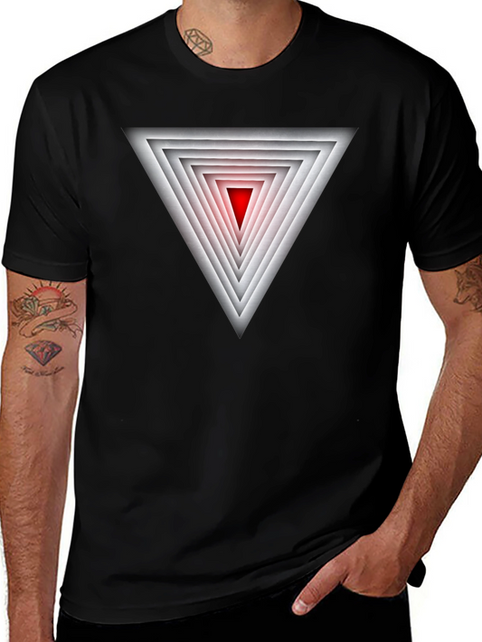Geometric Triangle Graphic Black T-Shirt