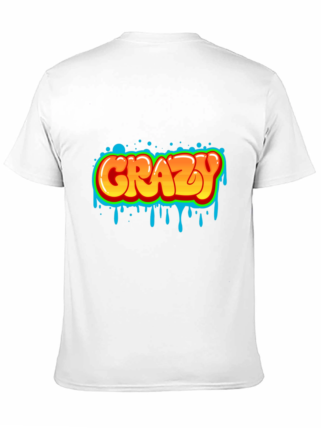 Crazy Graphic Print Black T-Shirt
