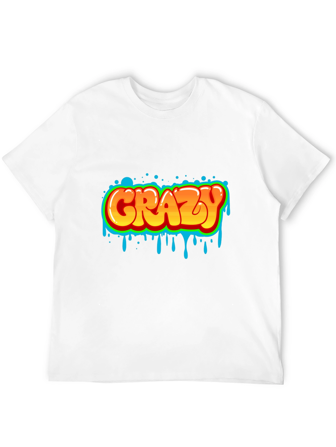 Crazy Graphic Print Black T-Shirt